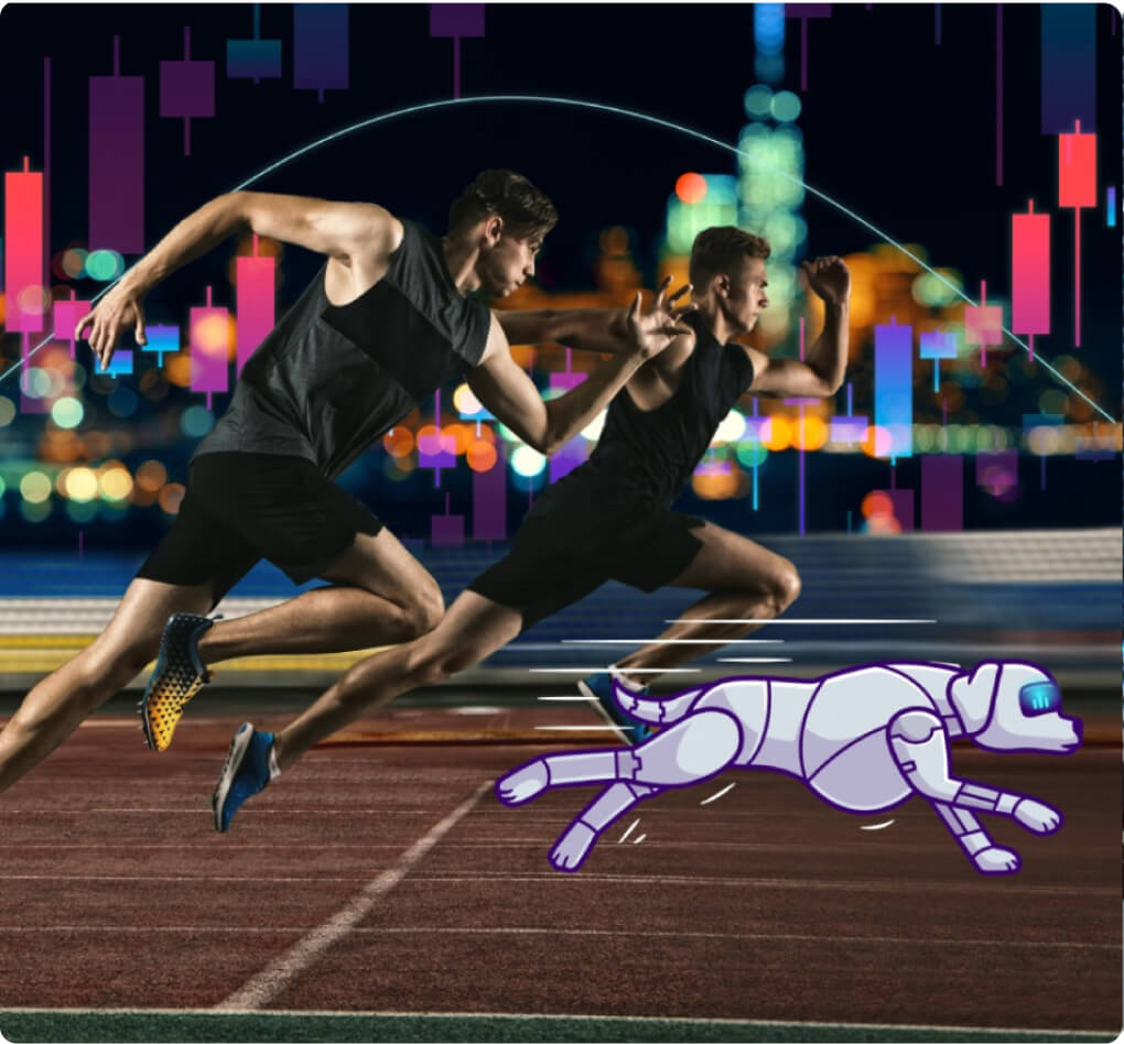 Man surfing on trading wave